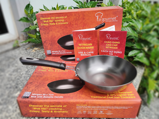 Chảo gang La gourmet Nitrigan 20cm lòng sâu