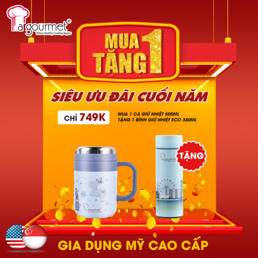 Mua 1 ca giữ nhiệt La gourmet Tặng 1 bình giữ nhiệt La gourmet