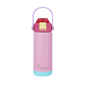 La gourmet Thermal Bottle  530ml Dark Pink, Pink lid - 419989