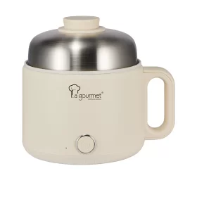 Nồi Đa Năng Điện 1,6L La Gourmet – Ceramic Coating & Phụ Kiện Hấp (Màu Vanilla Cream)